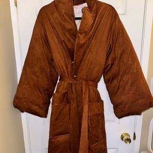 Staud long puffer coat jacket